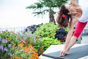 Trikonasana - triangle posture.